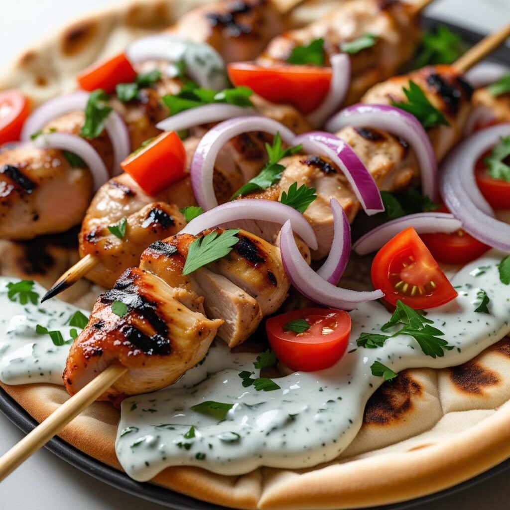 Chicken Souvlaki with Tzatziki