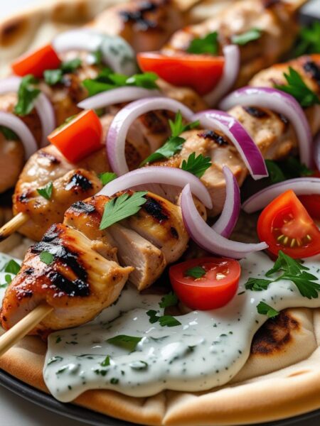 Chicken Souvlaki with Tzatziki