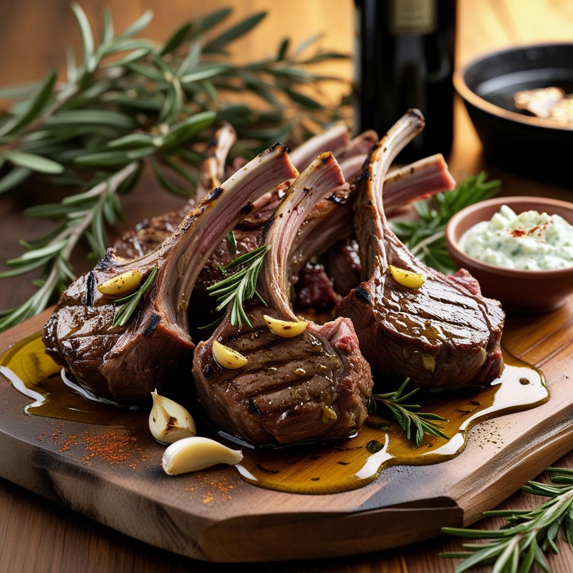 Grilled Lamb Chops with Rosemary and Garlic