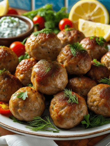 Lemon-Herb Greek Turkey Meatballs