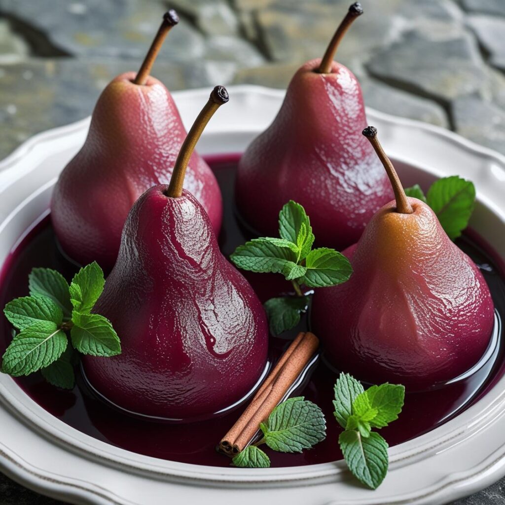 Poached Pears in Greek Red Wine1