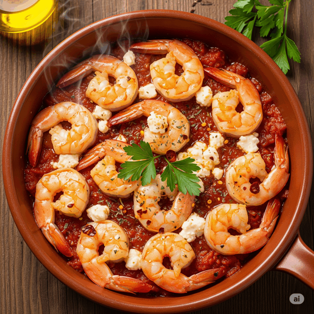 Authentic Greek Shrimp Saganaki